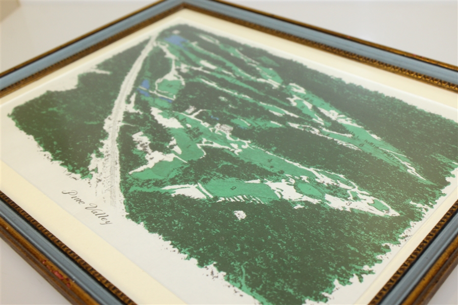 Framed Pine Valley Golf Club Vintage Map