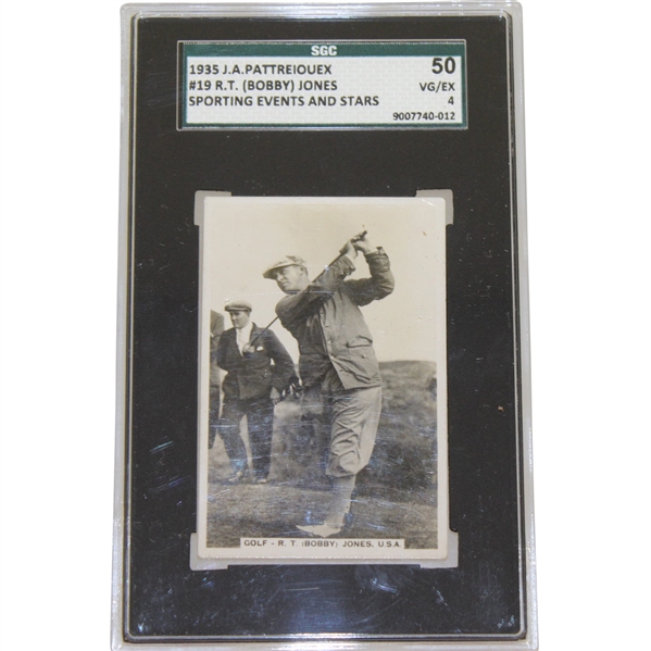 1935 Bobby Jones Card Slabbed & Graded