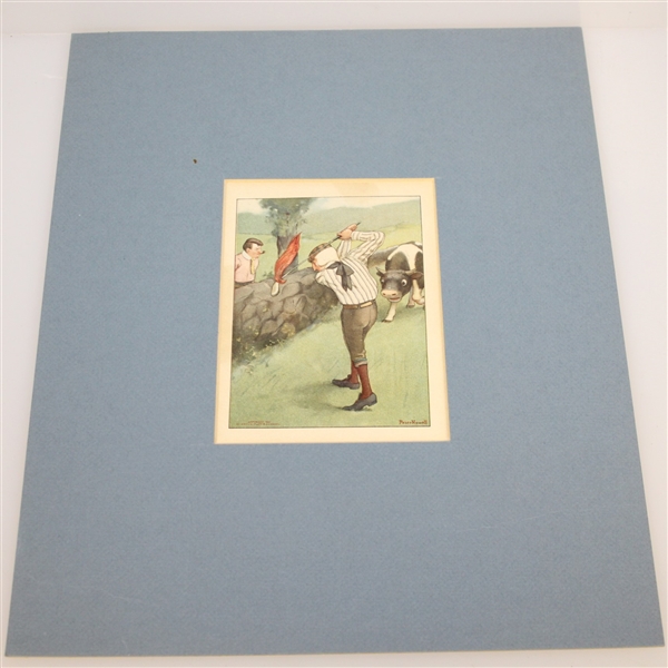 Lot Of Two Illustrated Golf Scenes Drawn By Peter Newell & Edward Penfield