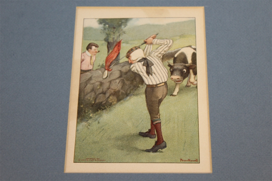 Lot Of Two Illustrated Golf Scenes Drawn By Peter Newell & Edward Penfield