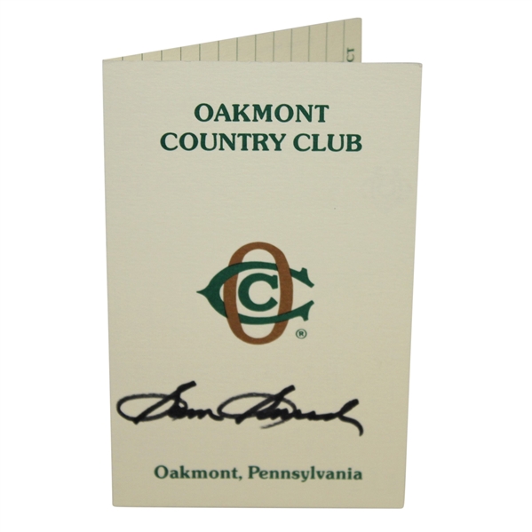 Sam Snead Signed Oakmont Country Club Scorecard JSA ALOA