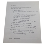 Harvey Penick Hand Written Analysis of Arnold Palmers Swing - Full Page JSA ALOA