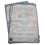Eight Copies of Ben Hogans Death Certificate