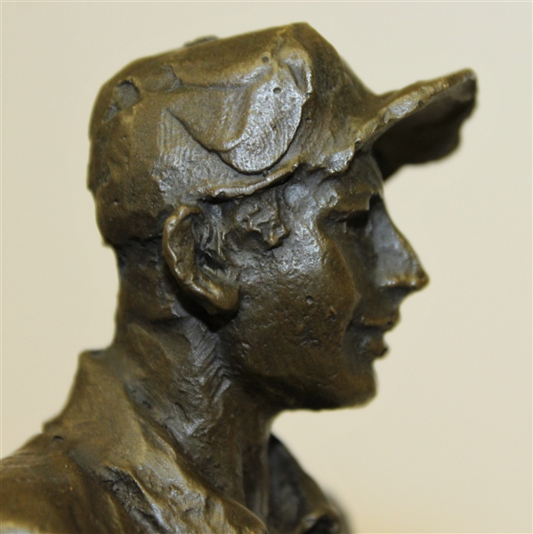 Classic Cast Bronze Vintage Golfer w/ Marble Base Signed by Artist Cesaro - Excellent Condition