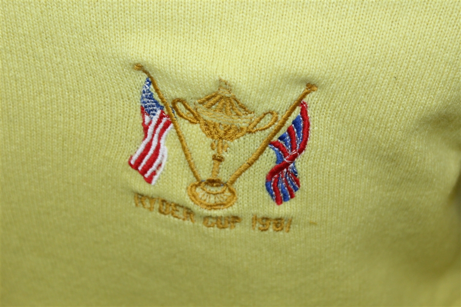 Ray Floyd's 1981 Ryder Cup USA Team Issued Cashmere Uniform Yellow Sweater