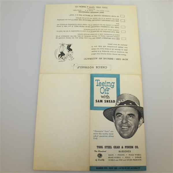 Five 1953 'Teeing Off with Sam Snead' Booklets