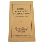 1953 British Open Championship at Carnoustie Course Plan - Hogan Winner