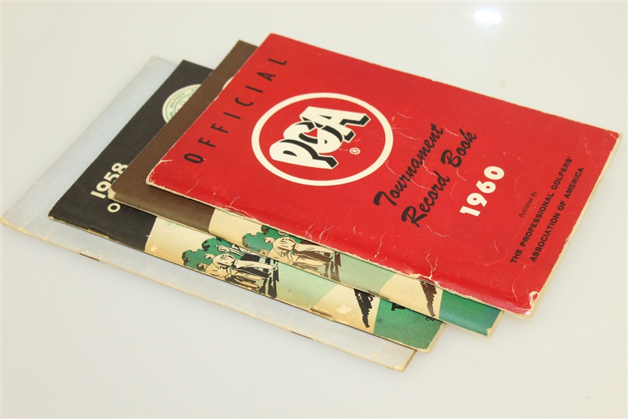 1953, 1958, & 1960 Official Player PGA Catalogs with 1960 PGA Record Book