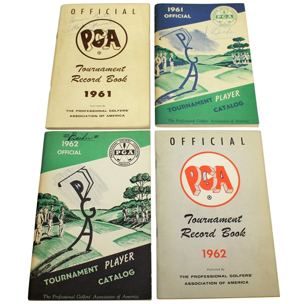 1961 & 1962 Official Player PGA Catalogs with 1961 & 1962 PGA Record Books
