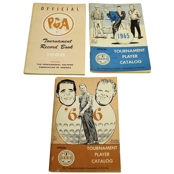 1965 & 1966 Official Player PGA Catalogs with 1965 PGA Record Book-Furman Bisher collection
