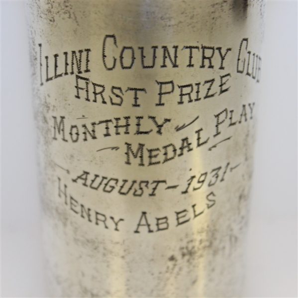 1931 Illini Country Club Sterling Silver Monthly Medal Play First Prize Won by Henry Abels