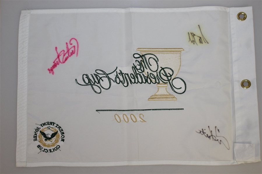 2000 President's Cup at Robert Trent Jones GC Flag Signed by Strange, Kite, & JSA ALOA