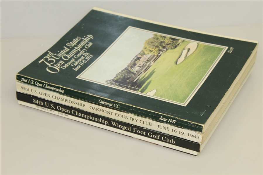 1973, 1983, 1984, & 1986 US Open Championship Official Programs