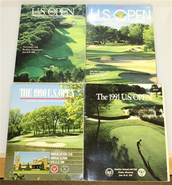 Ten US Open Championship Official Programs - 1988-1995, 1998, & 2000