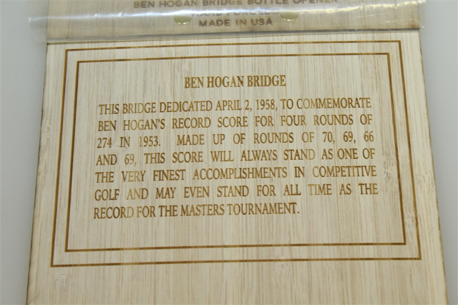 Masters Hand Forged Ben Hogan Bridge Bottle Opener - Unopened