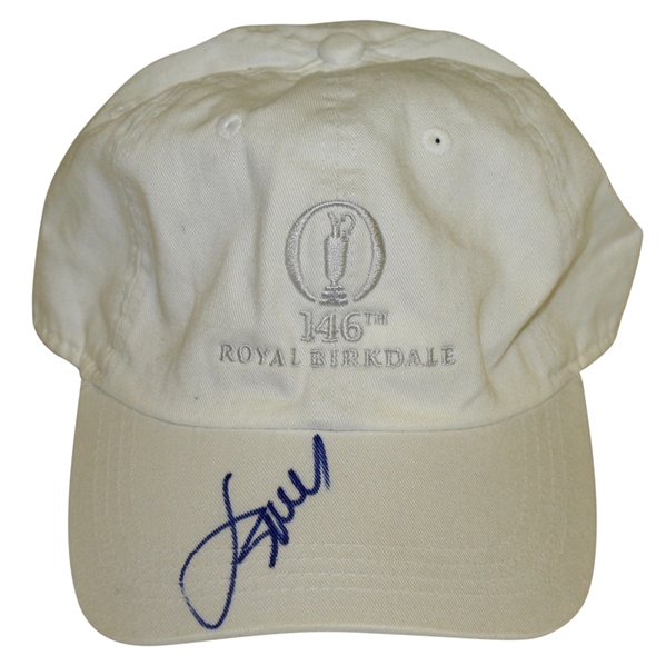 Jordan Spieth Signed Royal 146th Open White Caddy Hat JSA AOLA