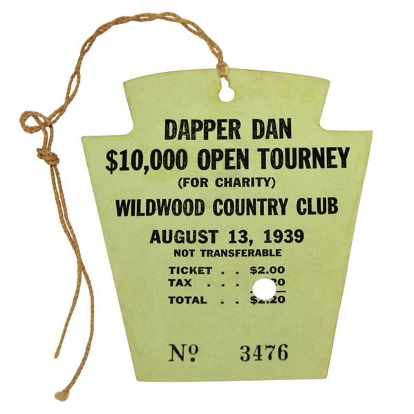 1939 Dapper Dan $10,000 Open Tournament at Wildwood CC - Ralph Guldahl Winner