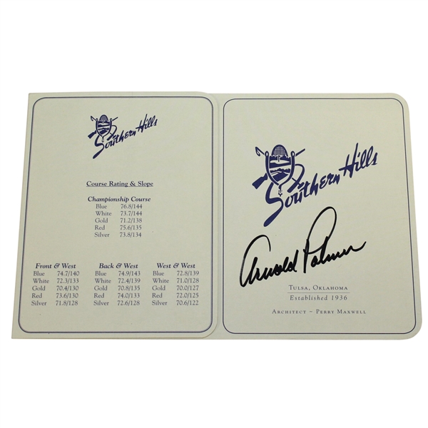Arnold Palmer Signed Southern Hills Scorecard JSA ALOA