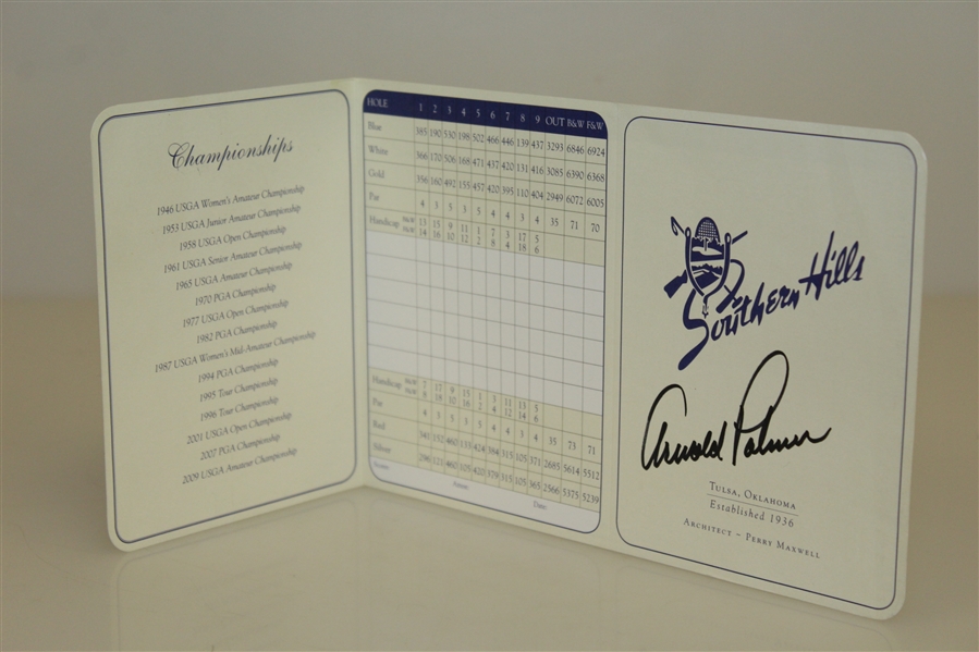 Arnold Palmer Signed Southern Hills Scorecard JSA ALOA