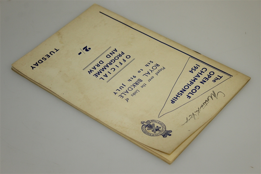 1954 The Open at Royal Birkdale Official Tuesday Programme - Peter Thomson Winner