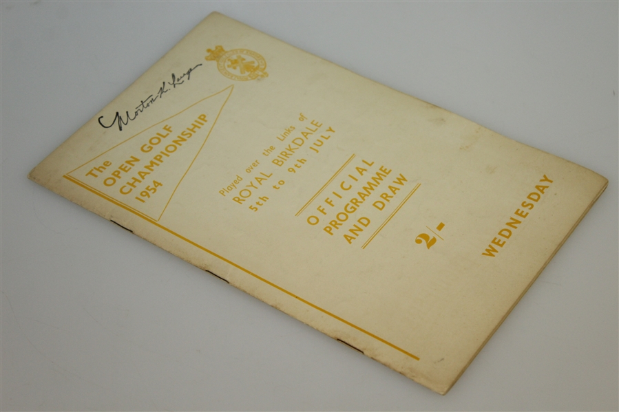 1954 The Open at Royal Birkdale Official Wednesday Programme & Drawsheet - Peter Thomson Winner