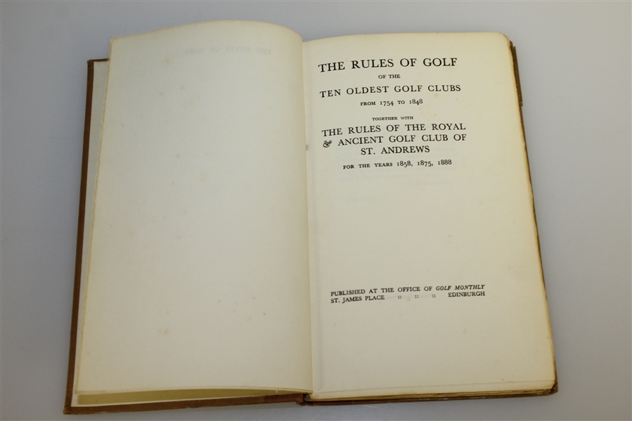 'The Rules of Golf of the Ten Oldest Golf Clubs' 1754-1848 Ltd Ed Charles B. Clapcott Book