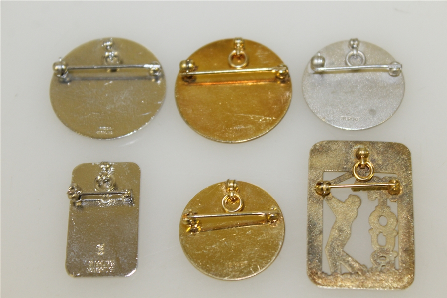 1983, 1984, 1985, 1987, 1988, & 1989 PGA Tour Member Badges/Pins
