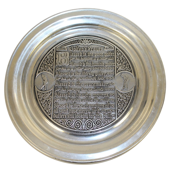 Classic 'Golfers Prayer' Engraved Wilton Pewter Plate 