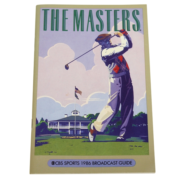 1986 Masters CBS Sports Broadcast Guide - Jack Nicklaus Win 6th Green Jacket!