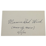 Marvin "Bud" Ward Signed 3x5 Card - 1939 & 1941 US Amateur Champion JSA ALOA