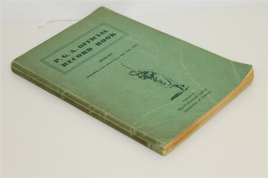 1936-1937 P.G.A. Official Record Book Published by The Professional Golfers' Assn. of America