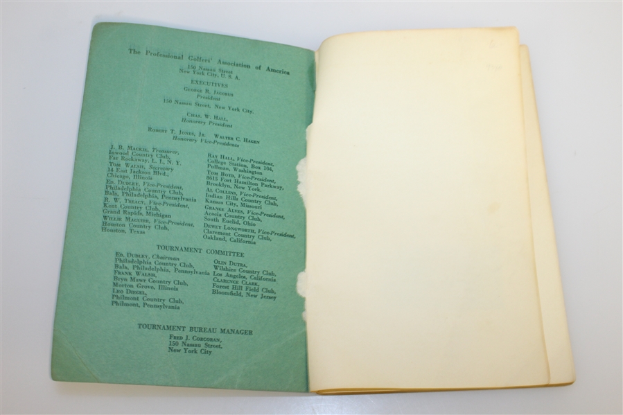 1936-1937 P.G.A. Official Record Book Published by The Professional Golfers' Assn. of America