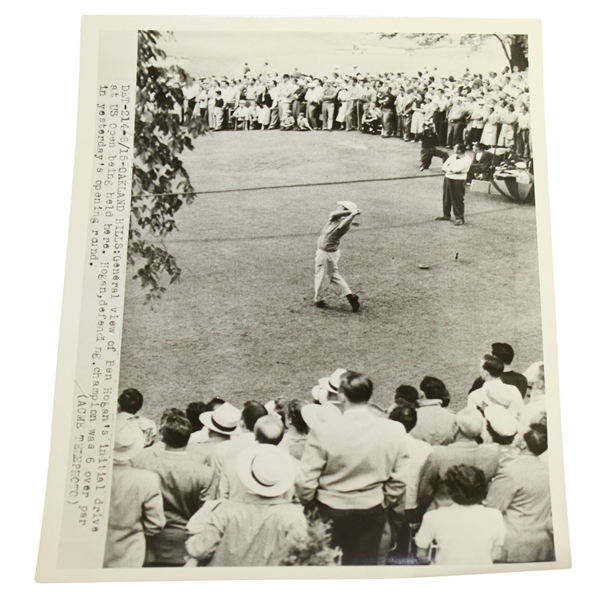 Ben Hogan 1951 US Open Championship at Oakland Hills Drive - Wire Photo