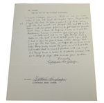 Harry Cooper  Twice Signed & Handwritten Response Letter About Lighthorse Nickname-LA Open Content- JSA ALOA