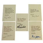 Littler, Charles, Trevino, Ford, & Bolt Signed 4x6 Golf Quote Cards JSA ALOA