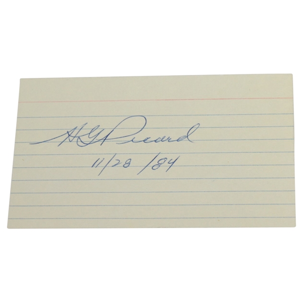 Henry 'H.G.' Picard Signed and Dated 3x5 Index Card JSA ALOA