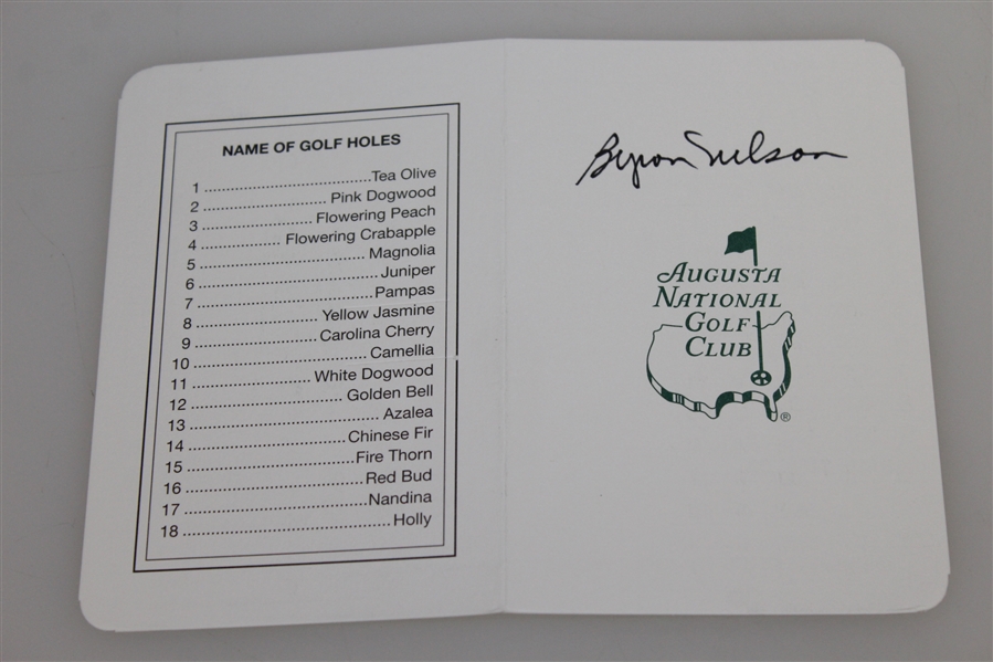 Byron Nelson Signed Augusta National Scorecard JSA ALOA