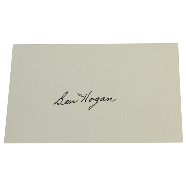 Ben Hogan Signed 4x6 Card JSA ALOA
