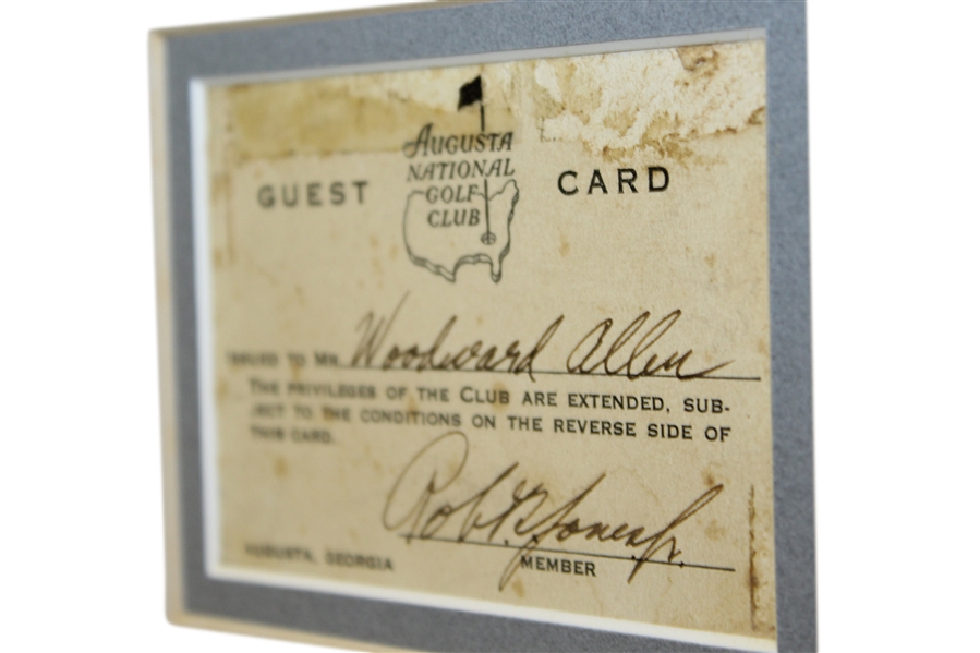 Robert Bobby T. Jones Jr. Signed Augusta National GC 1933 Guest Card-ONLY KNOWN, SPECIAL OPPORTUNITY