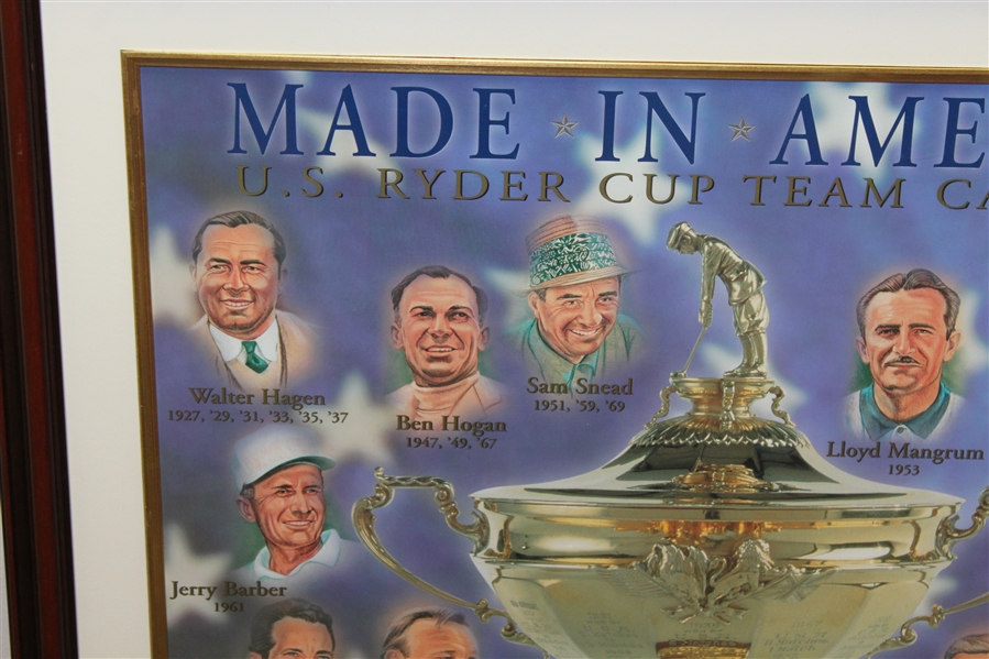 2004 US Ryder Cup Team Captains Poster Signed By 15 Captains Nelson, Palmer, Nicklaus & others JSA ALOA