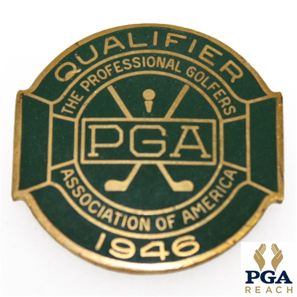 1946 PGA Championship at Portland C.C. Contestant Badge - Ben Hogan First Major Win - Near Mint