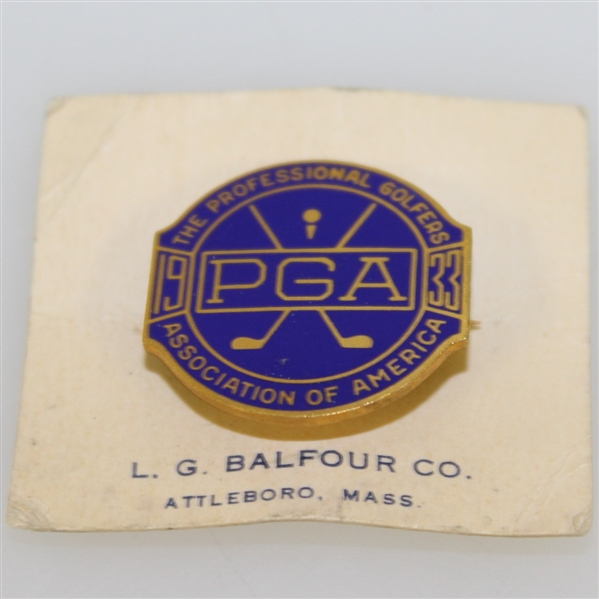 1933 PGA Champ. @ Blue Mound C.C. Contestant Badge Gene Sarazen  Winner - NRMT W/Seldom Seen Original Packaging!
