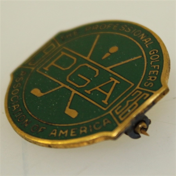 1936 PGA Champ. @ Pinehurst C.C. Contestant Badge - Denny Shute Win - NRMT, W/Seldom Seen Original Packaging!
