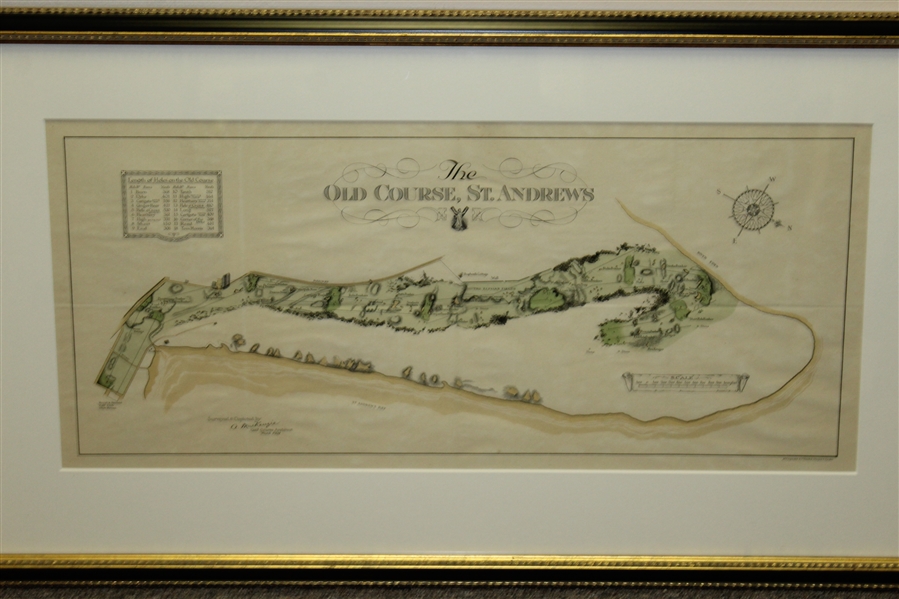 The Old Course at St.Andrews Map Surveyed & Depicted By Alister MacKenzie - March 1924
