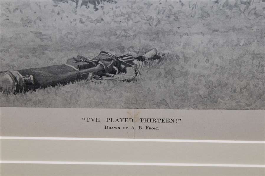 Harpers Weekly I've Played Thirteen Sept. 17, 1898 Double Page Centerfold by A. B. Frost - Framed