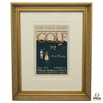 Official Bulletin of USGA "For Sale Here - Golf New York" Broadside Advertising - Harper & Bros. - Framed