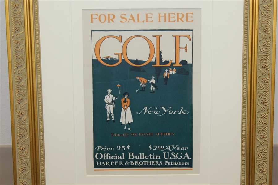 Official Bulletin of USGA For Sale Here - Golf New York Broadside Advertising - Harper & Bros. - Framed
