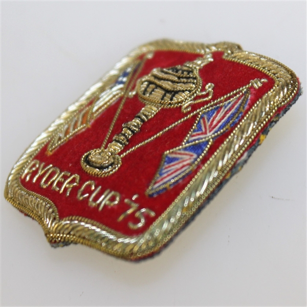 1975 Ryder Cup @ Laurel Valley Crest Shield Player Blazer Patch - Red With Gold Piping - Small