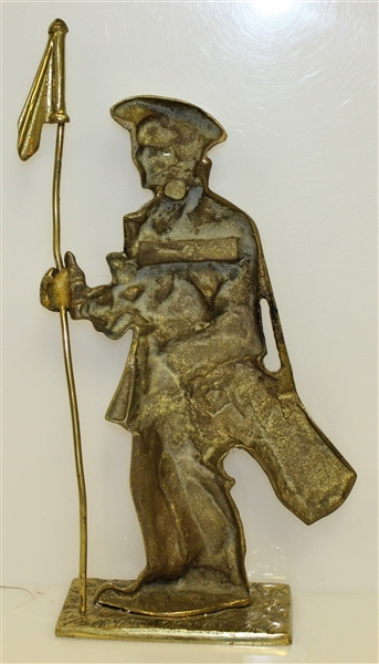 Oversized Solid Brass Caddie with Flagstick & Golf Clubs/Bag Doorstop