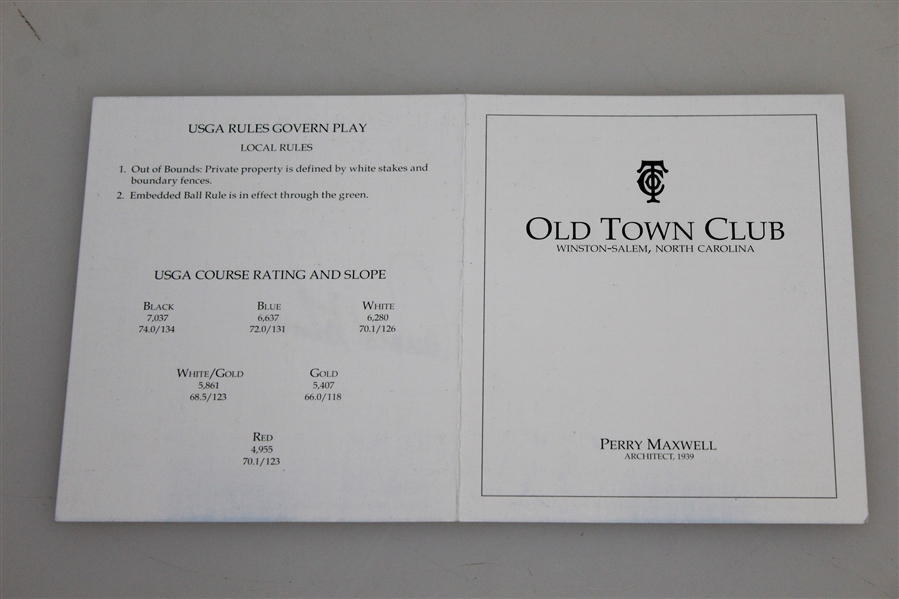 Arnold Palmer Signed Old Town Club Official Scorecard JSA ALOA